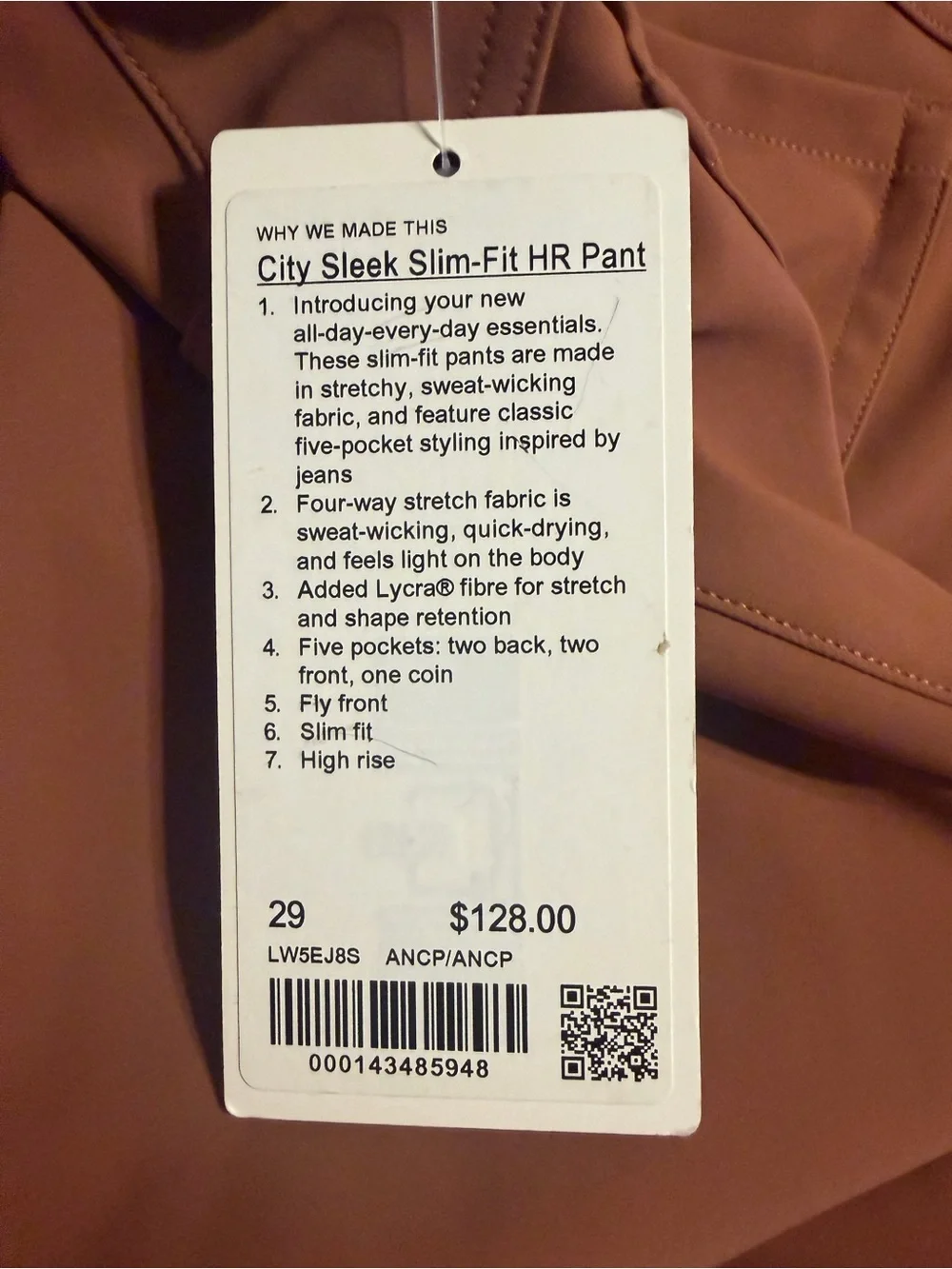 Lululemon City Sleek Slim-Fit HR Pant